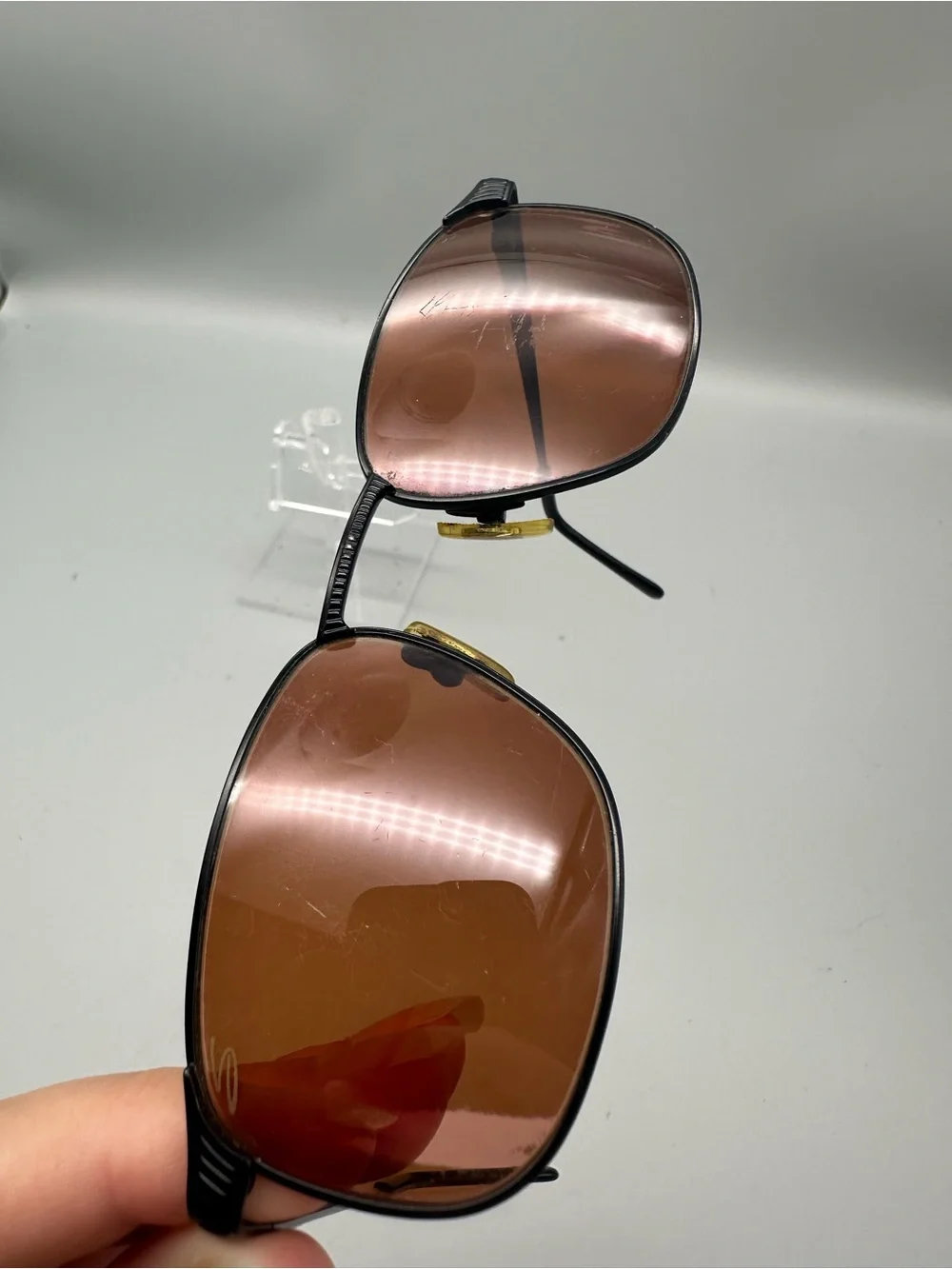Serengeti Millennium DR5499 Sunglasses Black Metal Frame Brown Drivers Lens Flaw